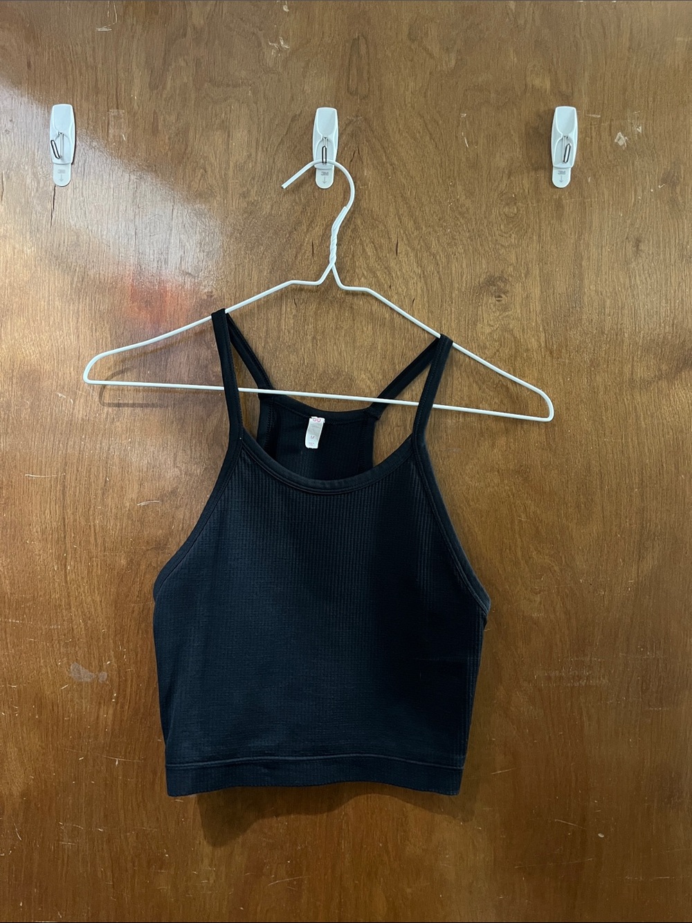 Black Ribbed High-Neck Crop Top - So